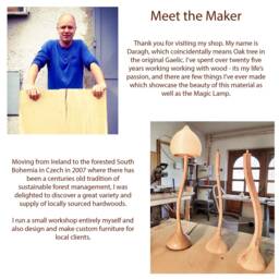 Handmade Wooden Mushroom Lamp Award Winning Ecological Decor - thumbnail 4