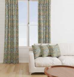 Custom Made William Morris Strawberry Thief Sky Blackout Lining Curtains 3 - thumbnail 1