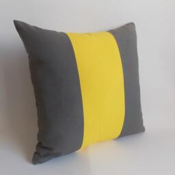 Yellow & Gray Decorative Pillow Cover Cotton Canvas, 22'' - thumbnail 2