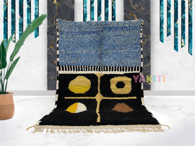 Yakiti - 5X8Ft Moroccan Rug, Beni Ourain Area Modern Wool Living Room Beniourain Handmade Soft Carpet, 160 cm X 242 - image 1