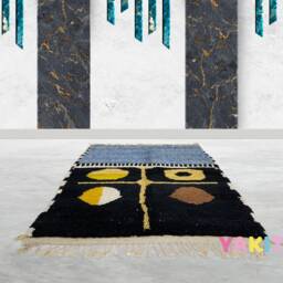 Yakiti - 5X8Ft Moroccan Rug, Beni Ourain Area Modern Wool Living Room Beniourain Handmade Soft Carpet, 160 cm X 242 - thumbnail 2