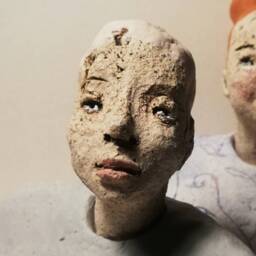 Small Male Bust in White/ Man/ Unique Ceramic Sculpture
