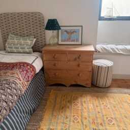 Ikat Stripe Linen Headboard With Piping & 12 Shapes To Choose From - thumbnail 4