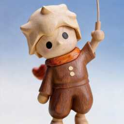 Handmade Wooden Little Prince Figurine With Detachable Fox Balloon & Rose, Prince Ornaments, Children's Day Gift, Cute Nursery Decor - thumbnail 4
