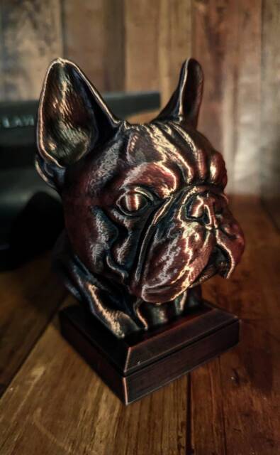 French Bulldog Bust 3D Printed, Pet Memorial Dog Figurine - image 1