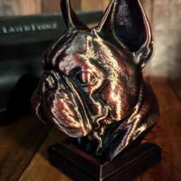 French Bulldog Bust 3D Printed, Pet Memorial Dog Figurine - thumbnail 2