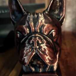 French Bulldog Bust 3D Printed, Pet Memorial Dog Figurine - thumbnail 3