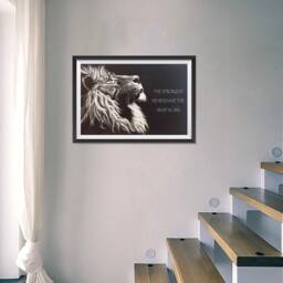 Most Popular Lion Theme Quote Posters - Power Strength Brave Beast Motivational Quotes Poster Wall Art Print For Home Office Scars - thumbnail 3