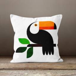 Toucan Bird Pillow Cover-Animal Pillow Case-Garden Party Cushion Cover-Jungle Cushion Case-Gift For Her-Handmade Material - thumbnail 2