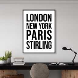 stirling Iconic Bold Town Scotland Print Poster - Scotland- Gift Bespoke A5 A4 A3 Framed Or Unframed - thumbnail 2