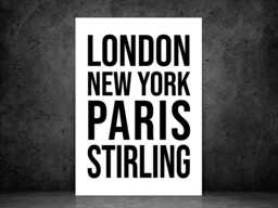 stirling Iconic Bold Town Scotland Print Poster - Scotland- Gift Bespoke A5 A4 A3 Framed Or Unframed - thumbnail 1