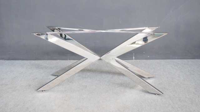 "Modern Chrome Dining Table Base - Stainless Steel Spider 28"" H X W 72" - image 1