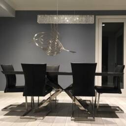 "Modern Chrome Dining Table Base - Stainless Steel Spider 28"" H X W 72" - thumbnail 3
