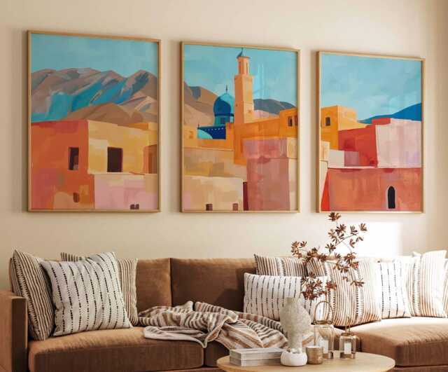 Set Of 3 Tabriz Posters, Iran Prints, Persian Wall Art Set, Iranian City Historical Middle East Decor - image 1