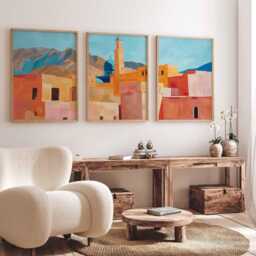 Set Of 3 Tabriz Posters, Iran Prints, Persian Wall Art Set, Iranian City Historical Middle East Decor - thumbnail 3