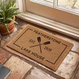 Lake House Doormat - Custom Welcome Mat Personalized Cabin Life Decor Rustic Entryway Rug - thumbnail 3