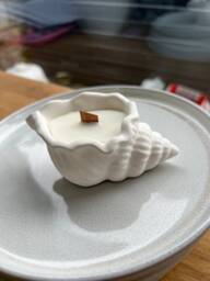 Handmade Conch Shell Candle Scented Soy Wax, Stone Seashell