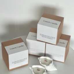 Handmade Conch Shell Candle Scented Soy Wax, Stone Seashell - thumbnail 2