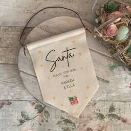 Personalised Santa Stop Here Door Hanger, Wall Hanging, Christmas Eve Box Fillers For Kids, We Believe Sign 2025 - thumbnail 3
