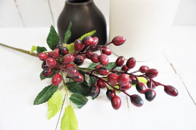 Life Like Berry, Rustic Burgundy Christmas Decor, Wreath Filler, Artificial Red Table Centerpiece, Bouquet Filler - image 1