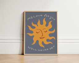 Love For You Print, Toddler Room Boho Sun, Illustration Wall Art, Nursery Eclectic Nursery, Kids Room, Play Unframed - thumbnail 1