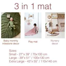 Organic Cotton Baby Play Mat Woodland Nursery Rug, Tummy Time Mat - thumbnail 2