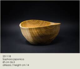 Wooden Bowl Of Sophora Japonica Turned Green & Slowly Let It Dry in Controlled Environment