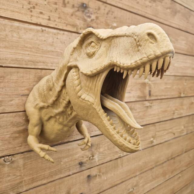 Tyrannosaurus Rex Bust - Dinosaur Wall Decor 3D Printed - image 1