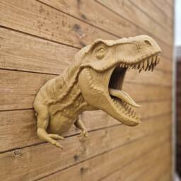Tyrannosaurus Rex Bust - Dinosaur Wall Decor 3D Printed - thumbnail 3