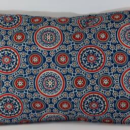 Indian Cotton Cushion Cover Printed Several Colors Available Traditional Floral Or Geometric Patterns Panjab Series - thumbnail 4