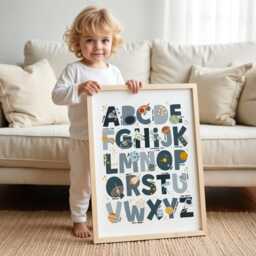 Space Alphabet Abc Print, Poster, Educational Boy Nursery Decor, Scandi Playroom Prints, Kids Wall Art - thumbnail 3