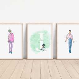Set Of 3 Kpop Demon Hunters Name Print, Personalised Saja Boys Nursery Wall Art, Rumi Mira Zoey Decor - thumbnail 3