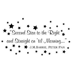Peter Pan Wall Decal Quote - Decals Nursery - Second Star To The Right Nursery Quotes - Kids Boys Room Playroom Home Decor - 144 - thumbnail 3