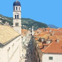 Dubrovnik Travel Poster - Retro Vintage Style Croatia Art Print, Artwork, Homeware, Postcard, Travel Print - thumbnail 2