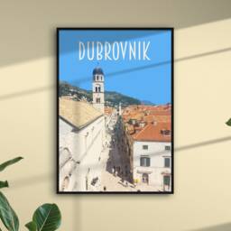 Dubrovnik Travel Poster - Retro Vintage Style Croatia Art Print, Artwork, Homeware, Postcard, Travel Print - thumbnail 3