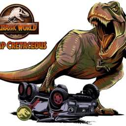 Jurassic World Camp Cretaceous Wall Sticker - T-Rex Crushing Car Decal Art - thumbnail 3