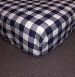 Handmade Cotton Buffalo Check Crib Sheet Navy & White - thumbnail 1