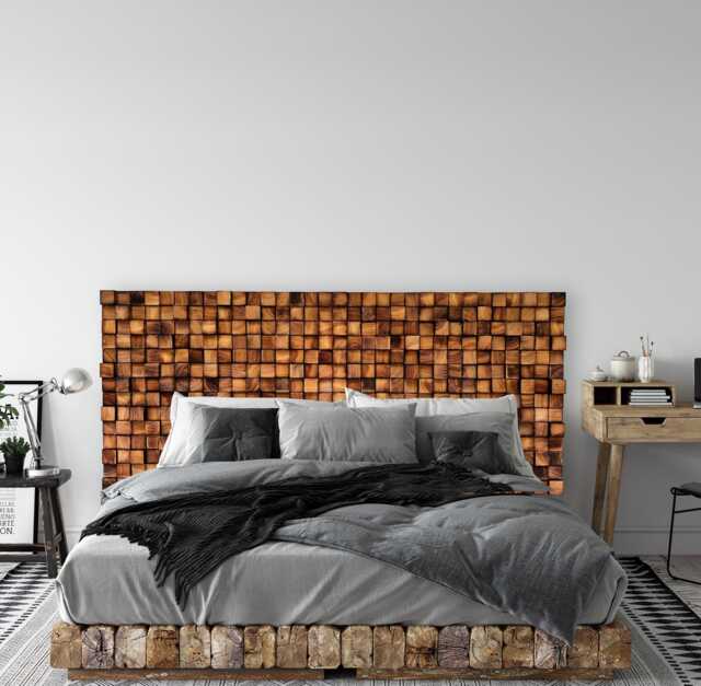Handmade Reclaimed Wood Headboard - Rustic Wooden Wall Art - image 1