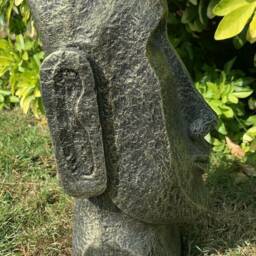stone Garden Easter Island Head Moai Tiki Gold Concrete Ornament - thumbnail 4