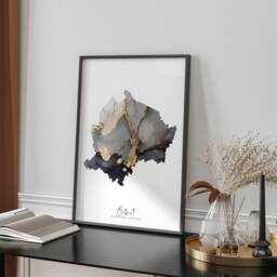 Belfast Map Black & Gold Wall Art Print - Northern Ireland United Kingdom Great Britain - thumbnail 1