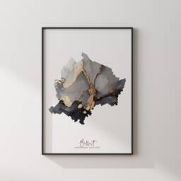 Belfast Map Black & Gold Wall Art Print - Northern Ireland United Kingdom Great Britain - thumbnail 3