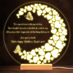 Butterflies & Hearts Poem For Mother Personalised Gift Lamp Night Light - thumbnail 1