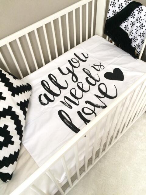 All You Need Is Love Baby Blanket, Crib Bedding, Sheet, Photoprop, Floral Swaddle, Gift, Modern Nursery Decor - image 1
