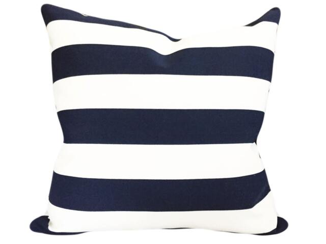 Blue Stripe Outdoor Decorative Pillow Cover - Throw -Both Sides- 10x20, 12x16, 12x20, 14x18, 14x24, 16x16, 18x18, 20x20, 22x22, 24x24 - image 1