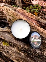 Fall Cozy Scented Candles - Instant Montana Candle Tin Woodsy Scent Pine Cardamom