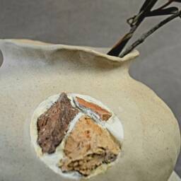 Handmade Coastal Moon Jar Vase White Clay With Foraged Beach Inclusions From Hastings, UK - thumbnail 3