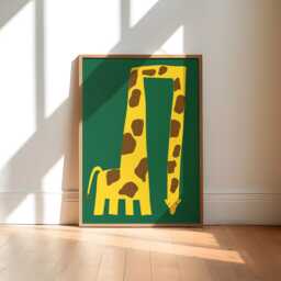 Giraffe Art Print, Colourful Safari Nursery Decor - thumbnail 1