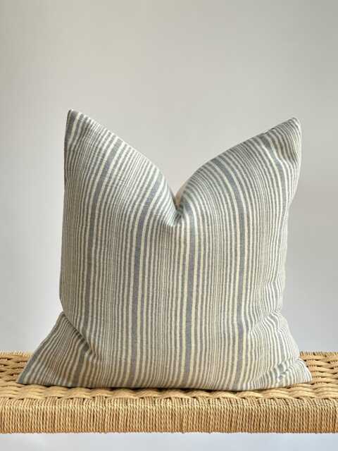 Indigo Striped Pillow Cover Vintage Hmong Textile, Bohemian Decor - image 1