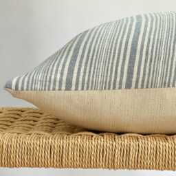 Indigo Striped Pillow Cover Vintage Hmong Textile, Bohemian Decor - thumbnail 4