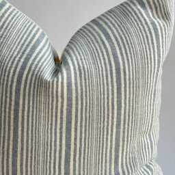 Indigo Striped Pillow Cover Vintage Hmong Textile, Bohemian Decor - thumbnail 2